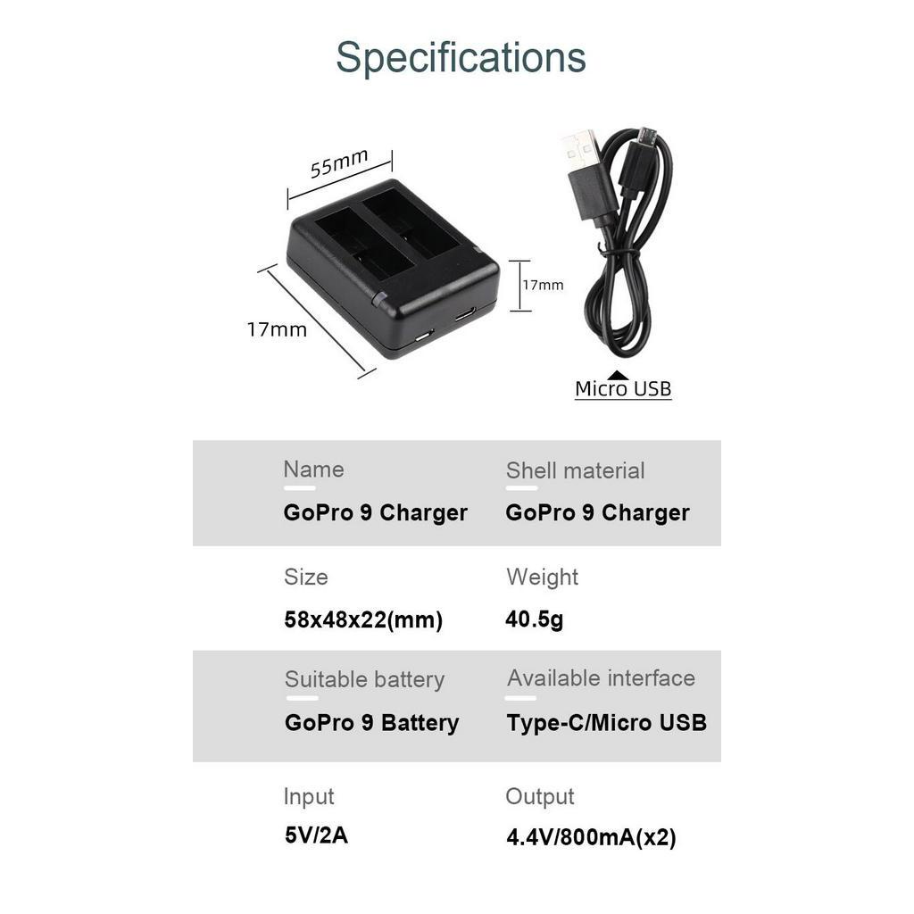 Cargador de batería Dual Go Pr - Gopro Action Camera Hero 12 Black reseña y precio